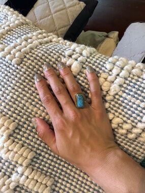 FAUX Turquoise Stone Ring - Women's Statement Jewelry